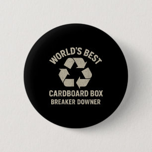 Funny Cardboard Box Breaker Downer Sarcastic Retro 6 Cm Round Badge