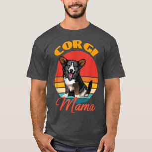 Funny Cardigan Welsh Corgi Mama Mum Dog Lover Moth T-Shirt