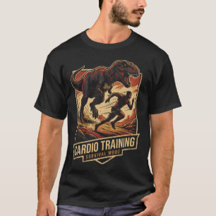 Funny Cardio Training Dinosaur Running Humor T-Shi T-Shirt