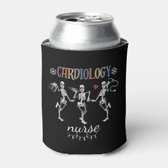 Funny Cardiology Nurse Christmas Gift For Cardiac Can Cooler (Can Front)
