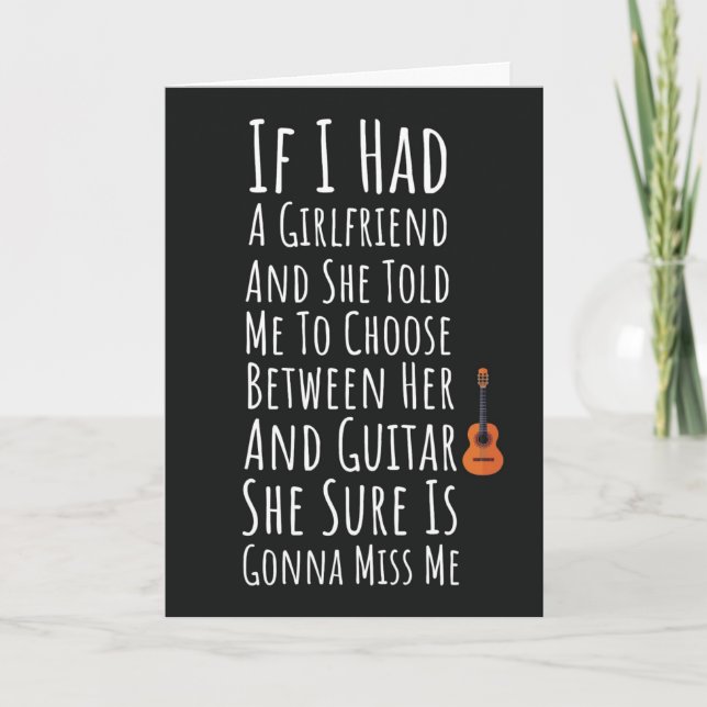 Funny Cards For Male Guitar Players Men Teen Boys  (Front)