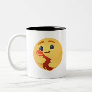 Funny Care Emojis Facebook Two-Tone Coffee Mug