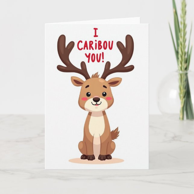 Funny Caribou Care About You Card (Front)