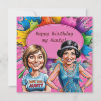 Funny Caricature Aunty and Niece Splash
