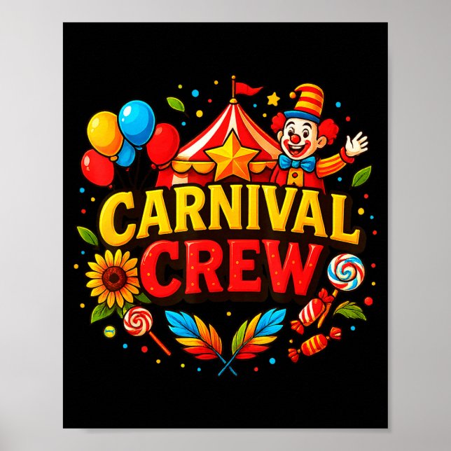 Funny Carnival Crew Circus Party Staff Costume Pri Poster (Front)