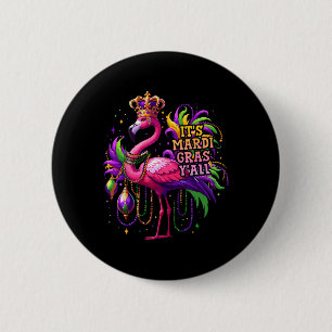 Funny Carnival Party Gift Idea Flamingo Mardi Gras 6 Cm Round Badge