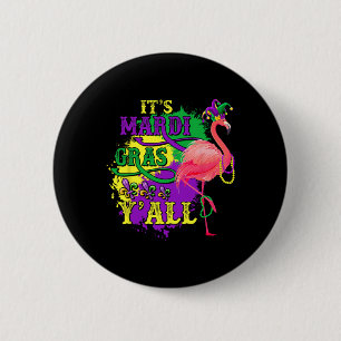Funny Carnival Party Gift Idea Flamingo Mardi Gras 6 Cm Round Badge