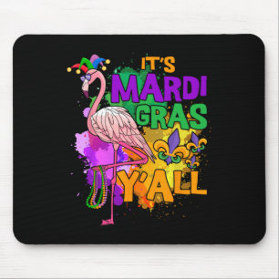 Funny Carnival Party Gift Idea Flamingo Mardi Gras Mouse Pad