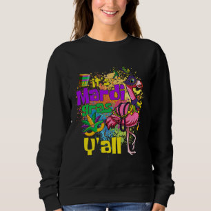 Funny Carnival Party Gift Idea Flamingo Mardi Gras Sweatshirt