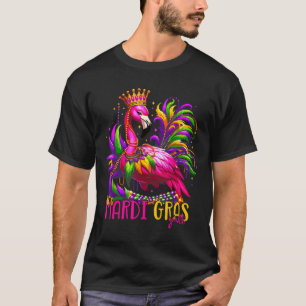 Funny Carnival Party Gift Idea Flamingo Mardi Gras T-Shirt