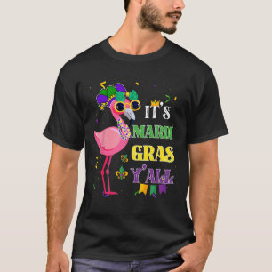 Funny Carnival Party Gift Idea Flamingo Mardi Gras T-Shirt