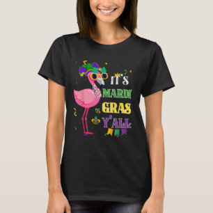 Funny Carnival Party Gift Idea Flamingo Mardi Gras T-Shirt
