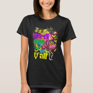 Funny Carnival Party Idea Flamingo Mardi Gras Cos T-Shirt