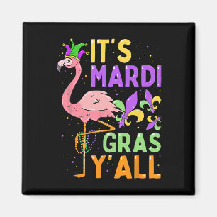 Funny Carnival Party Idea Flamingo Mardi Gras Magnet