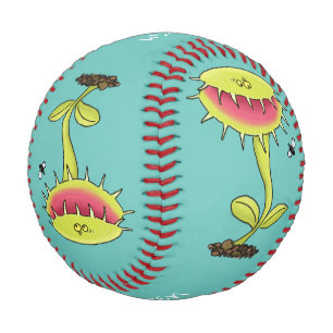 Funny carnivorous Venus fly trap plant cartoon Baseball