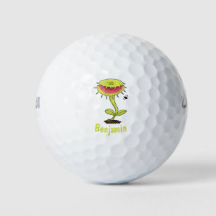 Funny carnivorous Venus fly trap plant cartoon Golf Balls