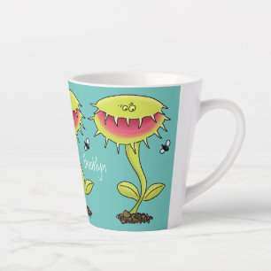 Funny carnivorous Venus fly trap plant cartoon Latte Mug