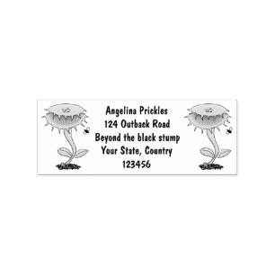 Funny carnivorous Venus fly trap plant cartoon Rubber Stamp