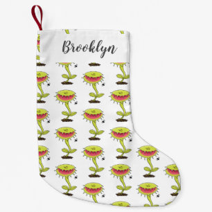 Funny carnivorous Venus fly trap plant cartoon Small Christmas Stocking