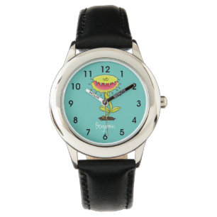 Funny carnivorous Venus fly trap plant cartoon Watch