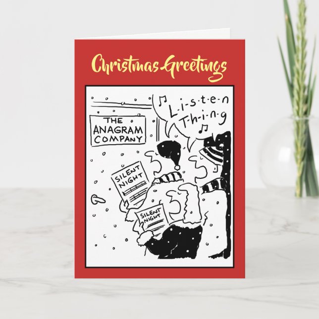 Funny Carol Singers Cartoon Holiday Card (Front)