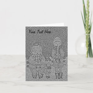 funny carol singers in the snow christmas design holiday card
