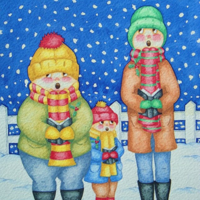 funny carol singers in the snow christmas kids jigsaw puzzle (Creator Uploaded)