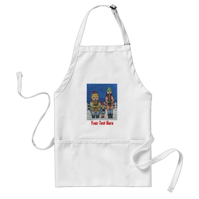 funny carol singers snow scene christmas design standard apron (Front)