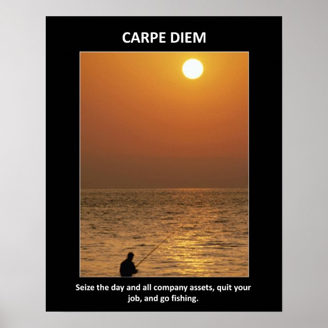 Funny Carpe Diem Seize The Day Poster (Front)