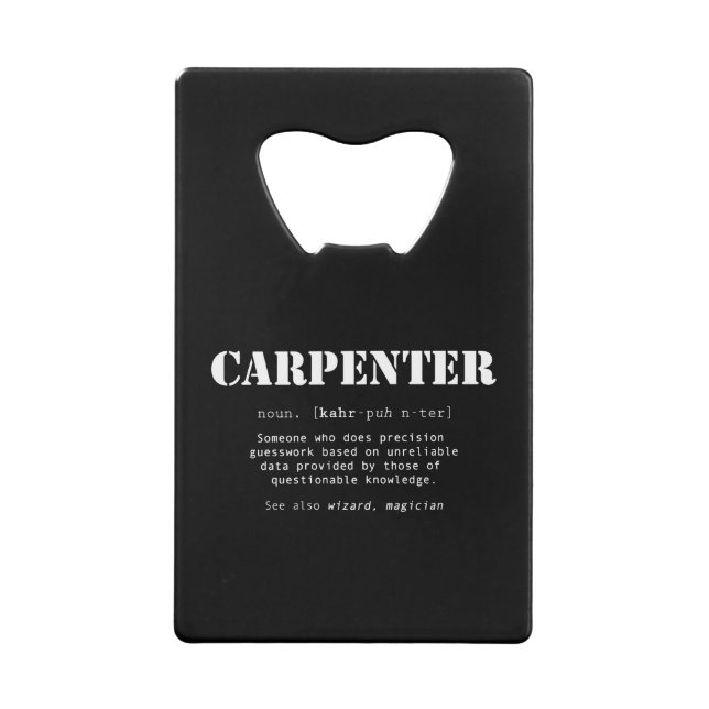 Funny Carpenter Gift - Dictionary Definition (Back)