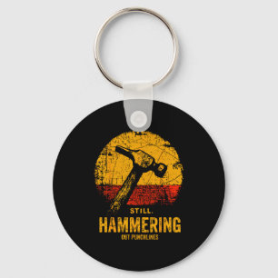 Funny Carpenter Still Hammering Out Punchlines Vin Key Ring