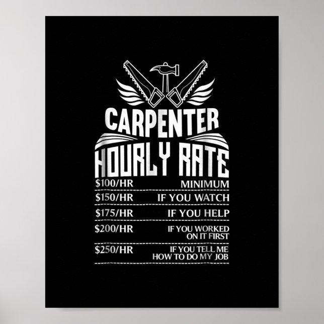 Funny Carpenter Woodworking  Great Gift  Dad Poster (Front)