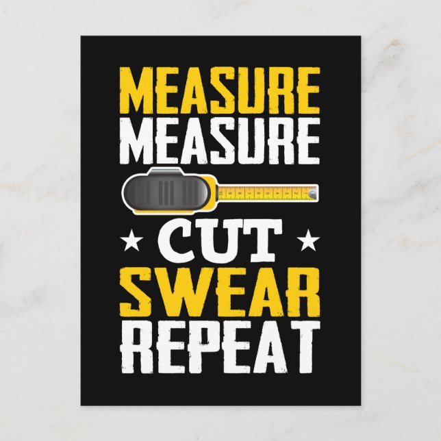 Funny Carpenter Woodworking Joke Handyman Postcard (Front)