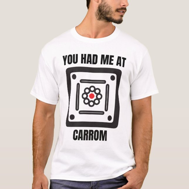 Funny carrom board player T-Shirt (Front)