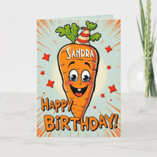 Funny Carrot  Happy Birthday  Card