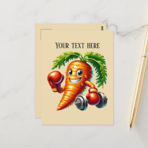Funny carrot lovers vegetable postcard