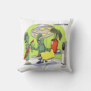Funny Carrot Surgery Cotton Throw Pillow