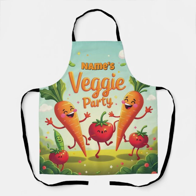 Funny Carrot Tomato Pea Apron (Front)