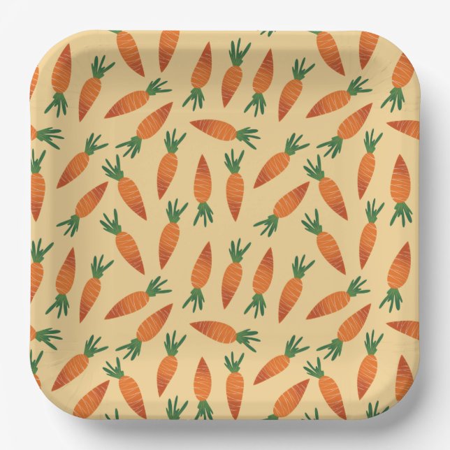 Funny Carrots Paper Plates (Front)
