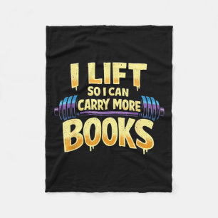 Funny carry more books weightlifting reader fleece blanket