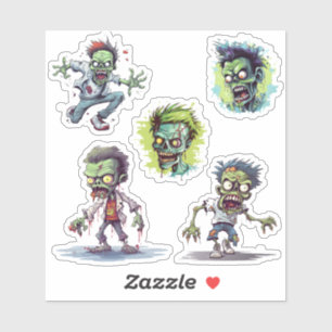 Funny Cartoon 5 Crazy Zombie