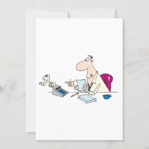 Funny Cartoon Accountant Office Humour  Invitation