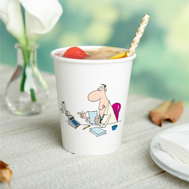 Funny Cartoon Accountant Office Humour  Paper Cups (Creator Uploaded)