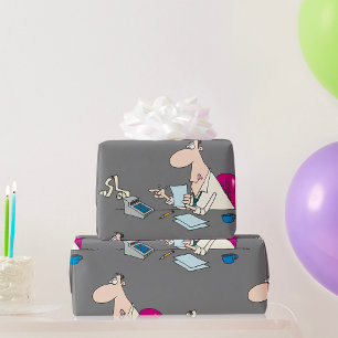 Funny Cartoon Accountant Office Humour  Wrapping Paper