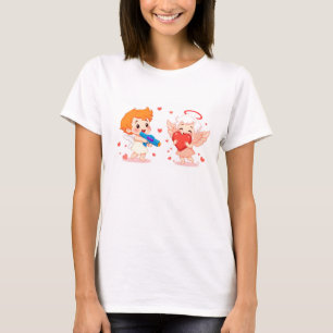 Funny cartoon angels gift for love you T-Shirt