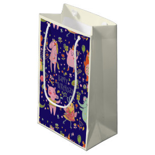 Funny Cartoon Animals Sing Happy Birthday Small Gift Bag