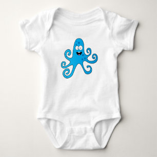 Funny cartoon baby boy octopus bodysuit