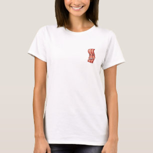 Funny Cartoon Bacon Strip Character Combing T-Shirt