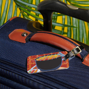 Funny Cartoon BBQ Grill with Tongs and Skewers Luggage Tag