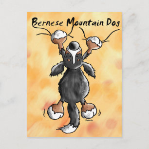 Funny Cartoon Bernese Mountain Dog Postcard